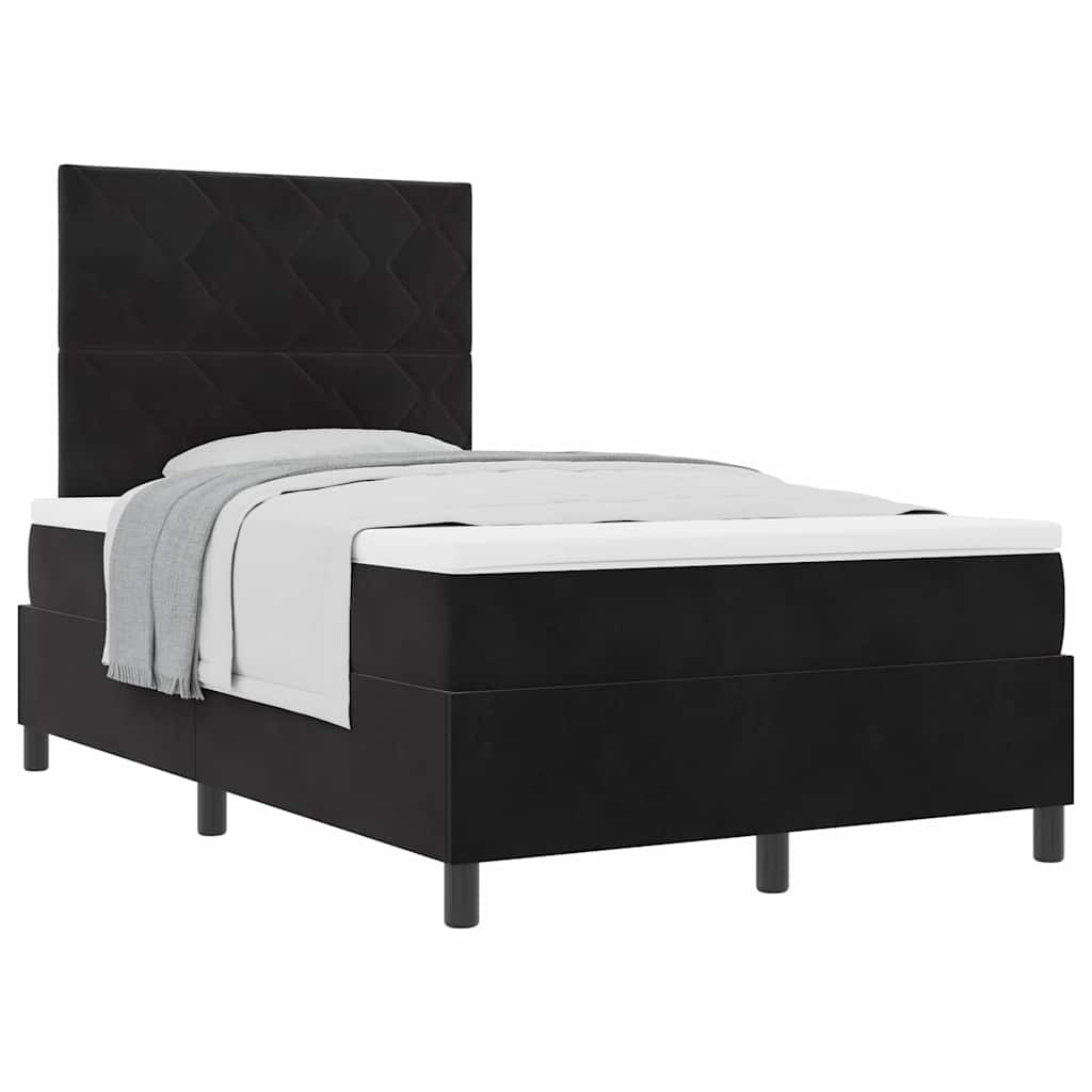 Letto a molle con materasso Nero 120 x 190 cm Velluto - homemem39