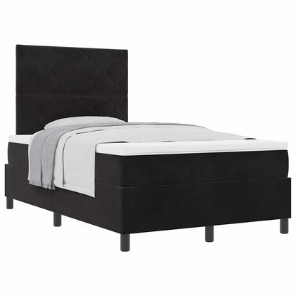 Letto a molle con materasso Nero 120 x 190 cm Velluto - homemem39