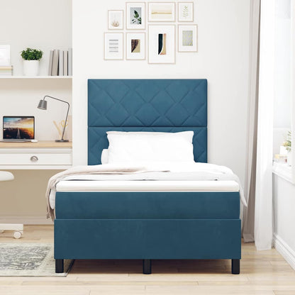 Letto a molle con testiera Blu Scuro 120 x 190 cm Velluto | homemem39