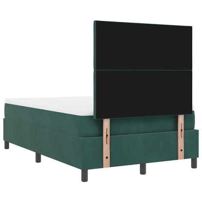 Letto a molle con materasso Verde scuro 120 x 200 cm Velluto