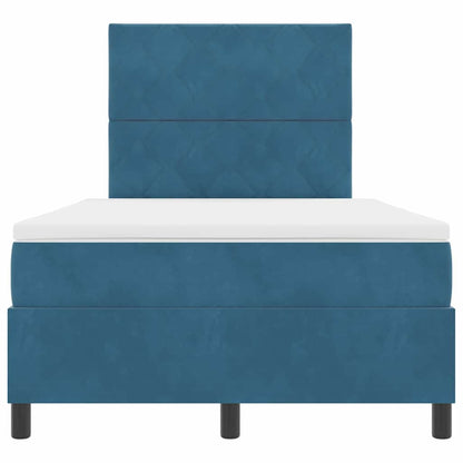 Letto a molle con testiera Blu Scuro 120 x 200 cm Velluto | homemem39