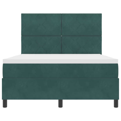 Letto a molle con materasso Verde Scuro 160 x 200 cm Tessuto