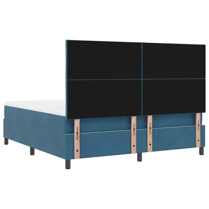 Letto a molle con testiera Blu Scuro 180 x 200 cm Velluto | homemem39