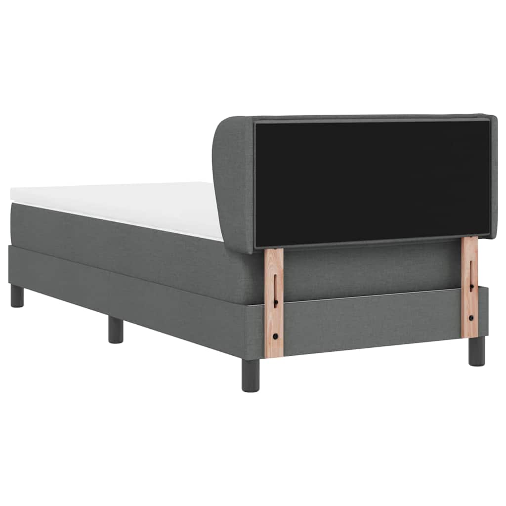 Letto a molle con materasso Grigio scuro 80 x 200 cm Tessuto | homemem39