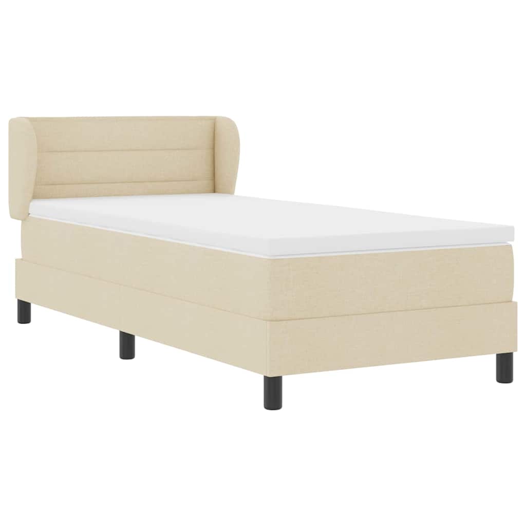 Letto a molle con materasso Crema 80 x 200 cm Tessuto | homemem39