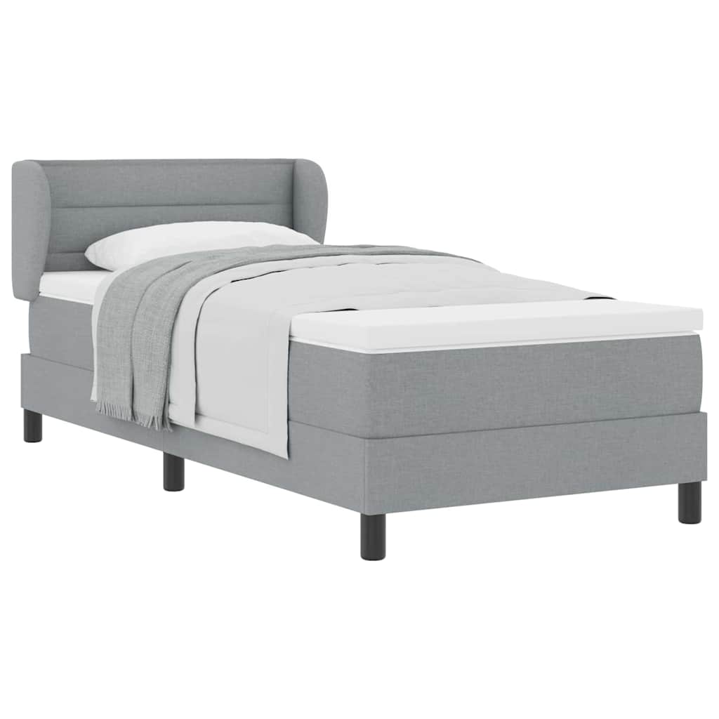 Letto box spring con materasso Grigio chiaro 90 x 190 cm