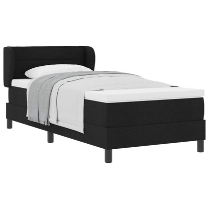 Letto a molle con materasso Nero 90 x 190 cm Tessuto