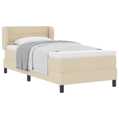 Letto a molle con materasso Crema 90 x 190 cm Tessuto | homemem39