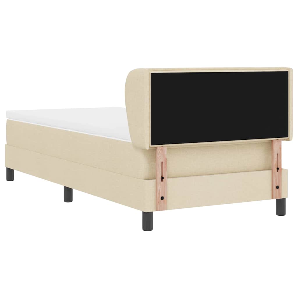 Letto a molle con materasso Crema 90 x 190 cm Tessuto | homemem39
