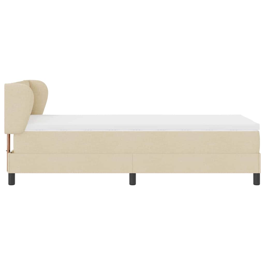 Letto a molle con materasso Crema 90 x 190 cm Tessuto | homemem39