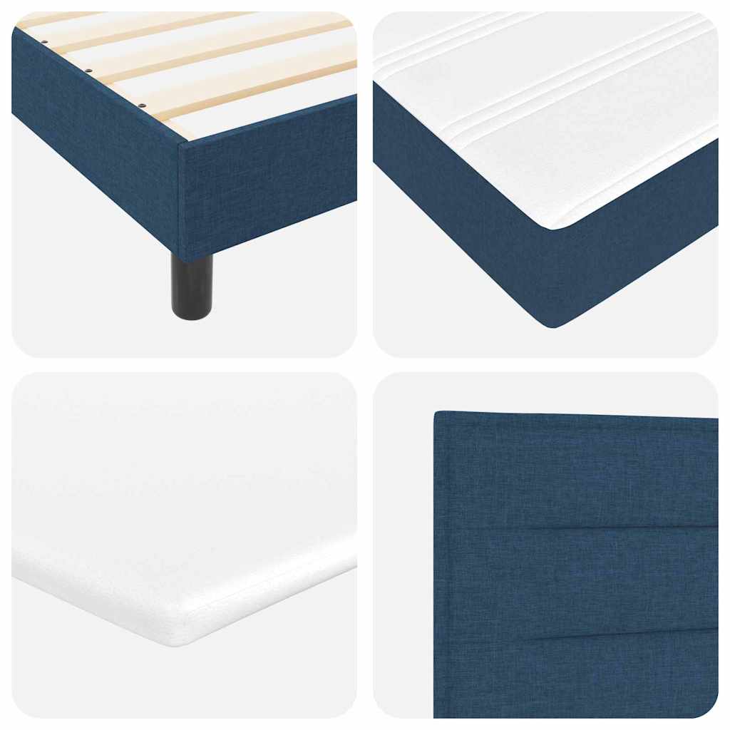 Letto box spring con materasso Blu 90 x 190 cm Tessuto