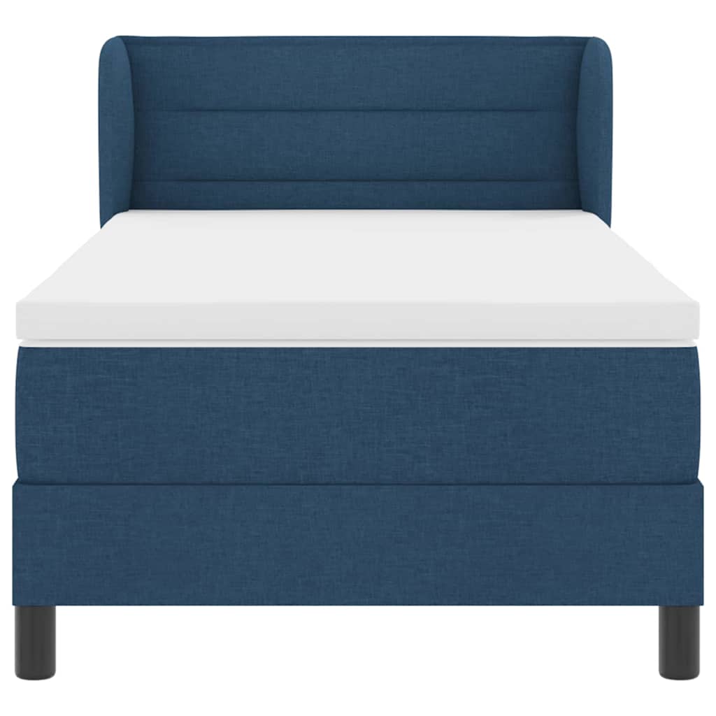 Letto box spring con materasso Blu 90 x 190 cm Tessuto