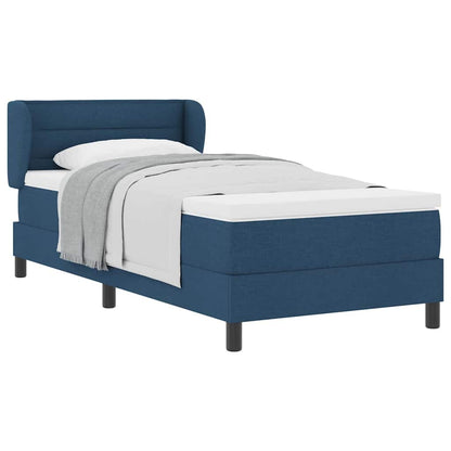 Letto box spring con materasso Blu 90 x 190 cm Tessuto