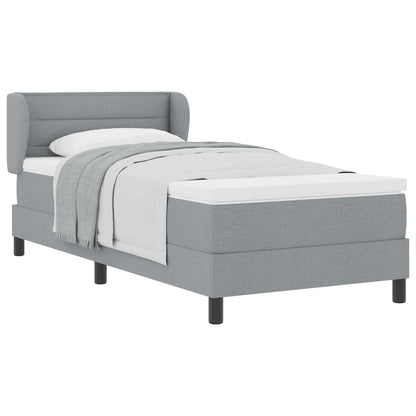 Letto a molle con materasso Grigio chiaro 90 x 200 cm Tessuto