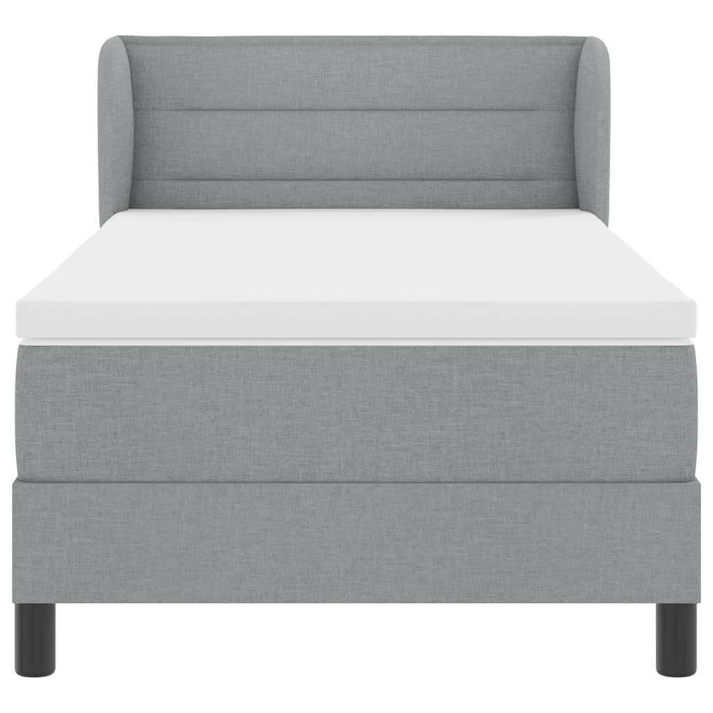 Letto box spring con materasso Grigio chiaro 90 x 200 cm