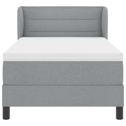 Letto box spring con materasso Grigio chiaro 90 x 200 cm