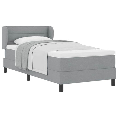 Letto box spring con materasso Grigio chiaro 90 x 200 cm