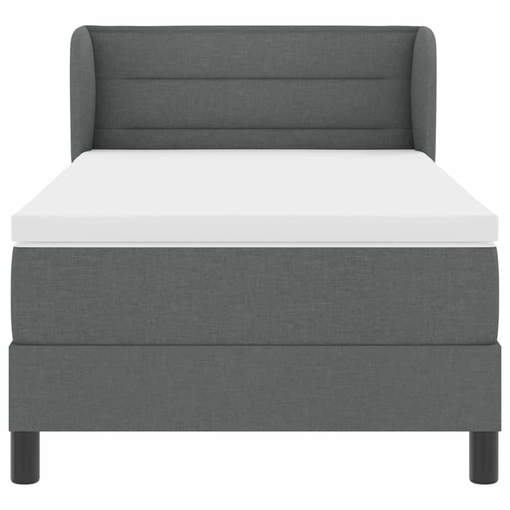 Letto a molle con materasso Grigio scuro 90 x 200 cm Tessuto | homemem39