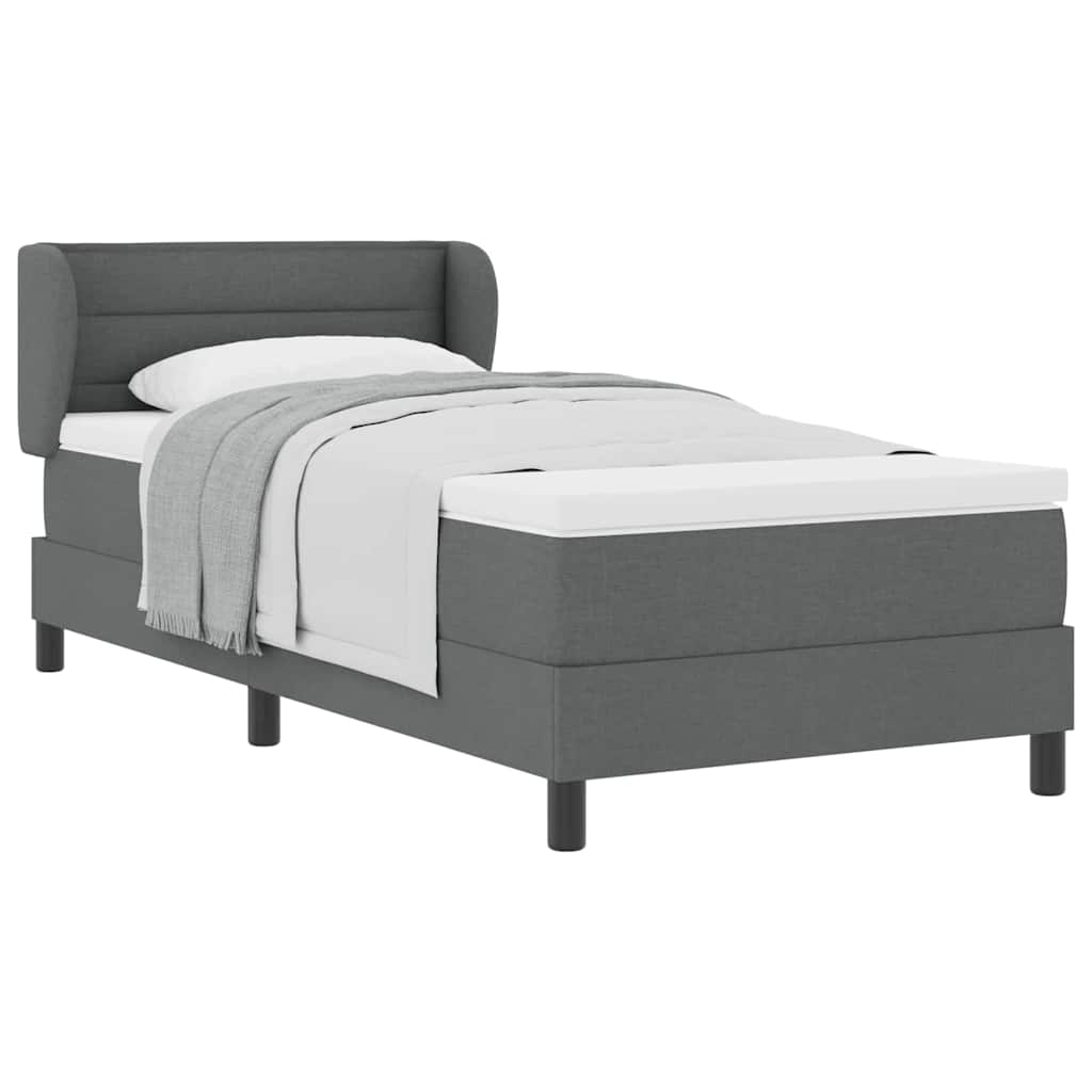 Letto box spring con materasso Grigio scuro 100 x 200 cm