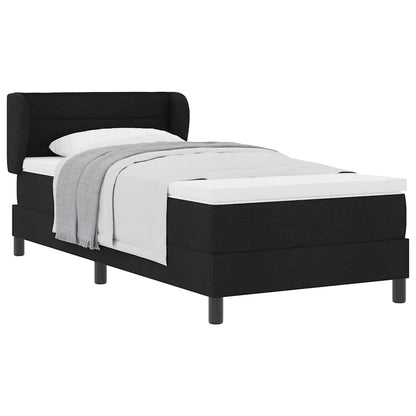 Letto box spring con materasso Nero 100 x 200 cm Tessuto
