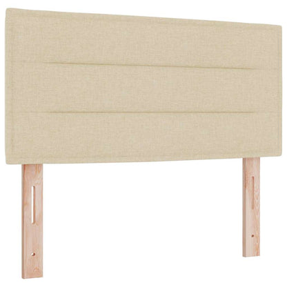 Letto box spring con materasso Crema 100 x 200 cm Tessuto