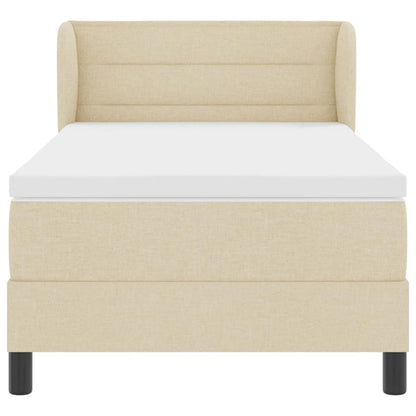 Letto box spring con materasso Crema 100 x 200 cm Tessuto
