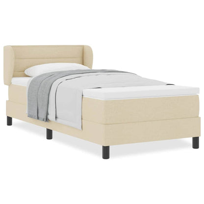 Letto box spring con materasso Crema 100 x 200 cm Tessuto