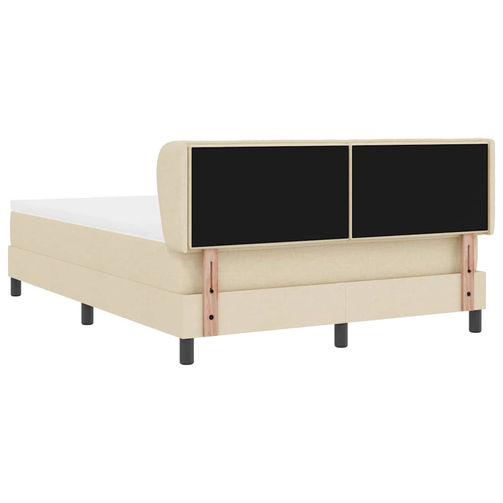 Letto a molle con materasso Crema 140 x 190 cm Tessuto | homemem39