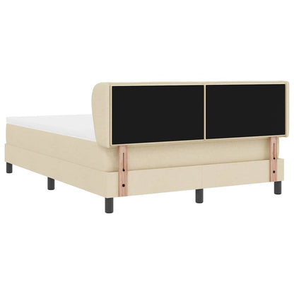 Letto a molle con materasso Crema 140 x 190 cm Tessuto | homemem39