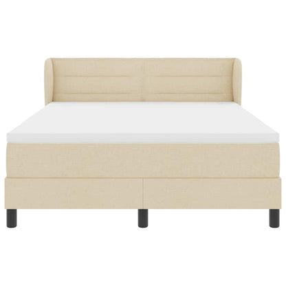 Letto a molle con materasso Crema 140 x 190 cm Tessuto | homemem39