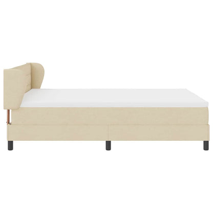 Letto a molle con materasso Crema 140 x 190 cm Tessuto | homemem39