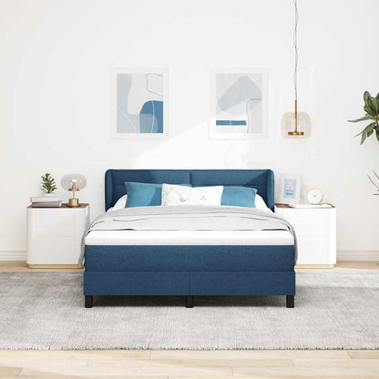 Letto a molle con materasso Blu 140 x 190 cm Tessuto | homemem39