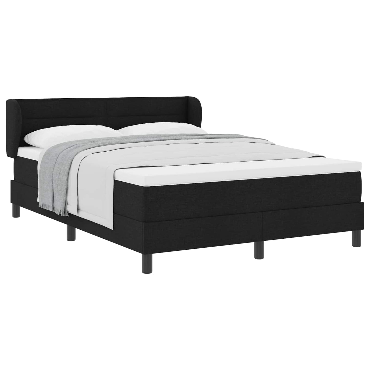 Letto a molle con materasso Nero 140 x 200 cm Tessuto | homemem39