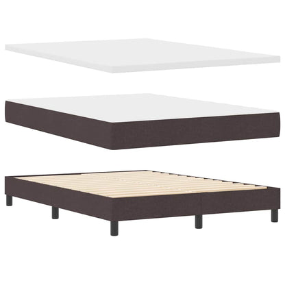 Letto a molle con testiera Marrone Scuro 140 x 200 cm Tessuto