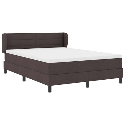 Letto a molle con testiera Marrone Scuro 140 x 200 cm Tessuto