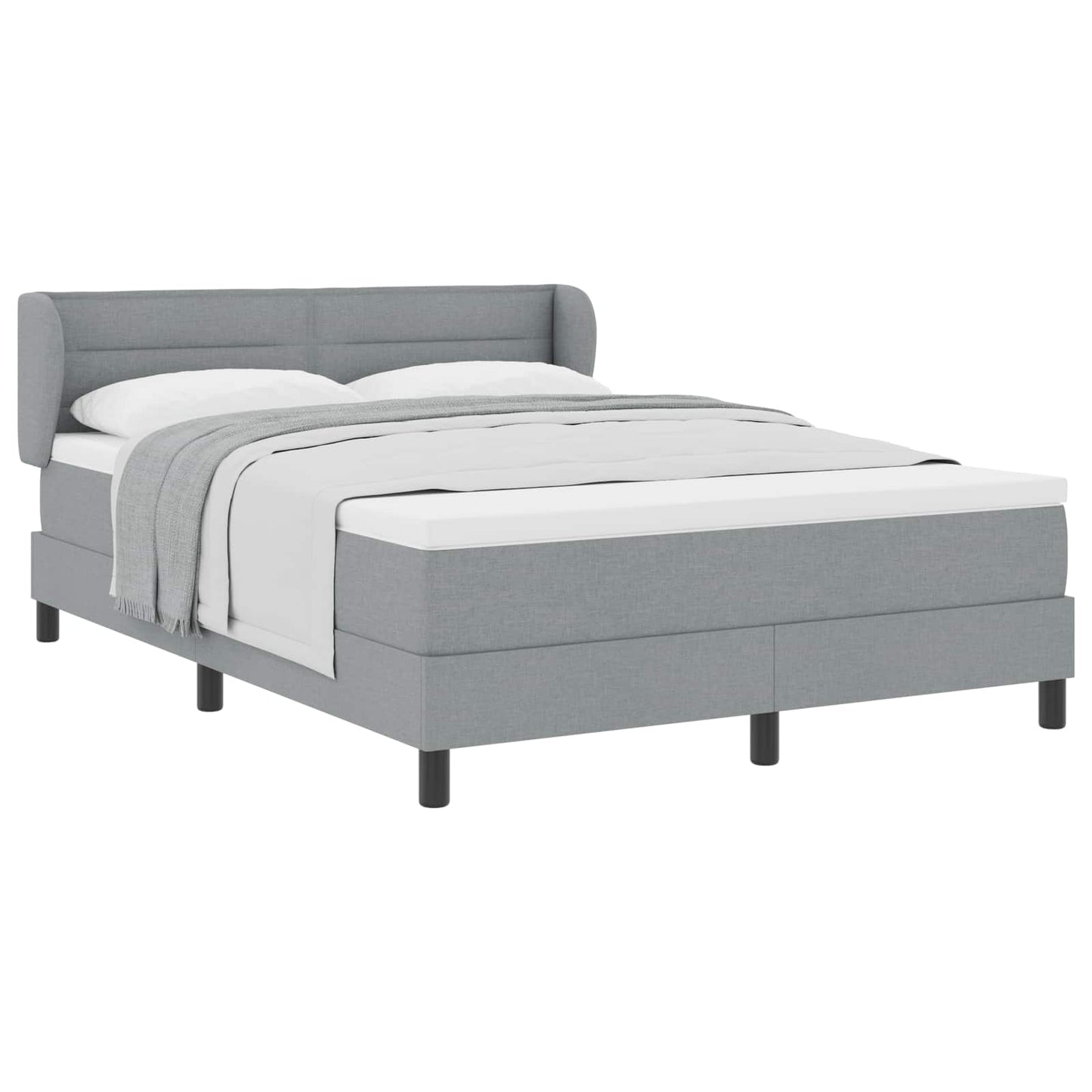 Letto a molle con materasso Grigio chiaro 160 x 200 cm Tessuto