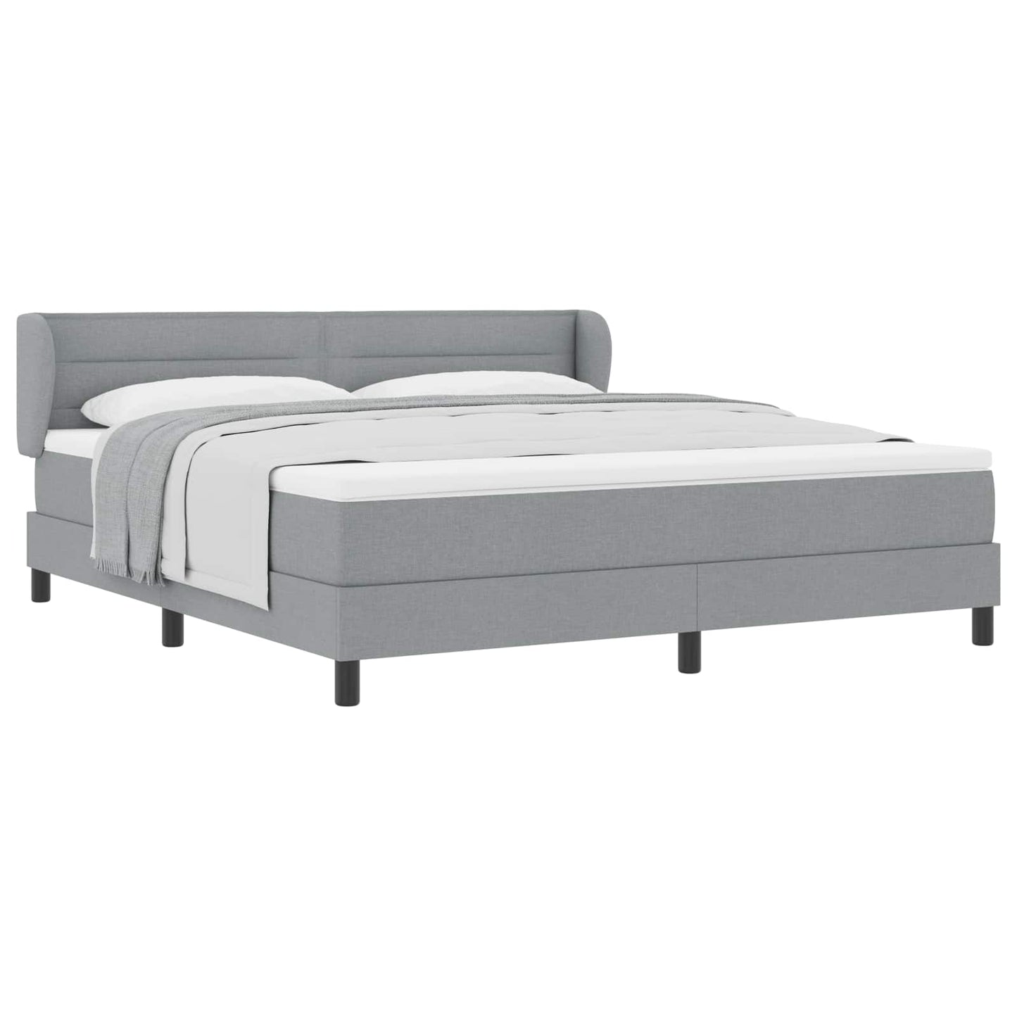 Letto a molle con materasso Grigio chiaro 180 x 200 cm Tessuto