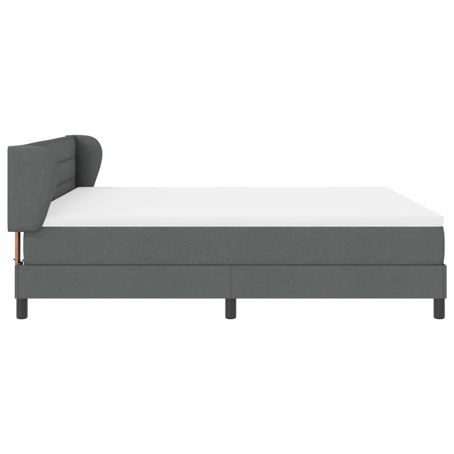 Letto a molle con materasso Grigio scuro 180 x 200 cm Tessuto
