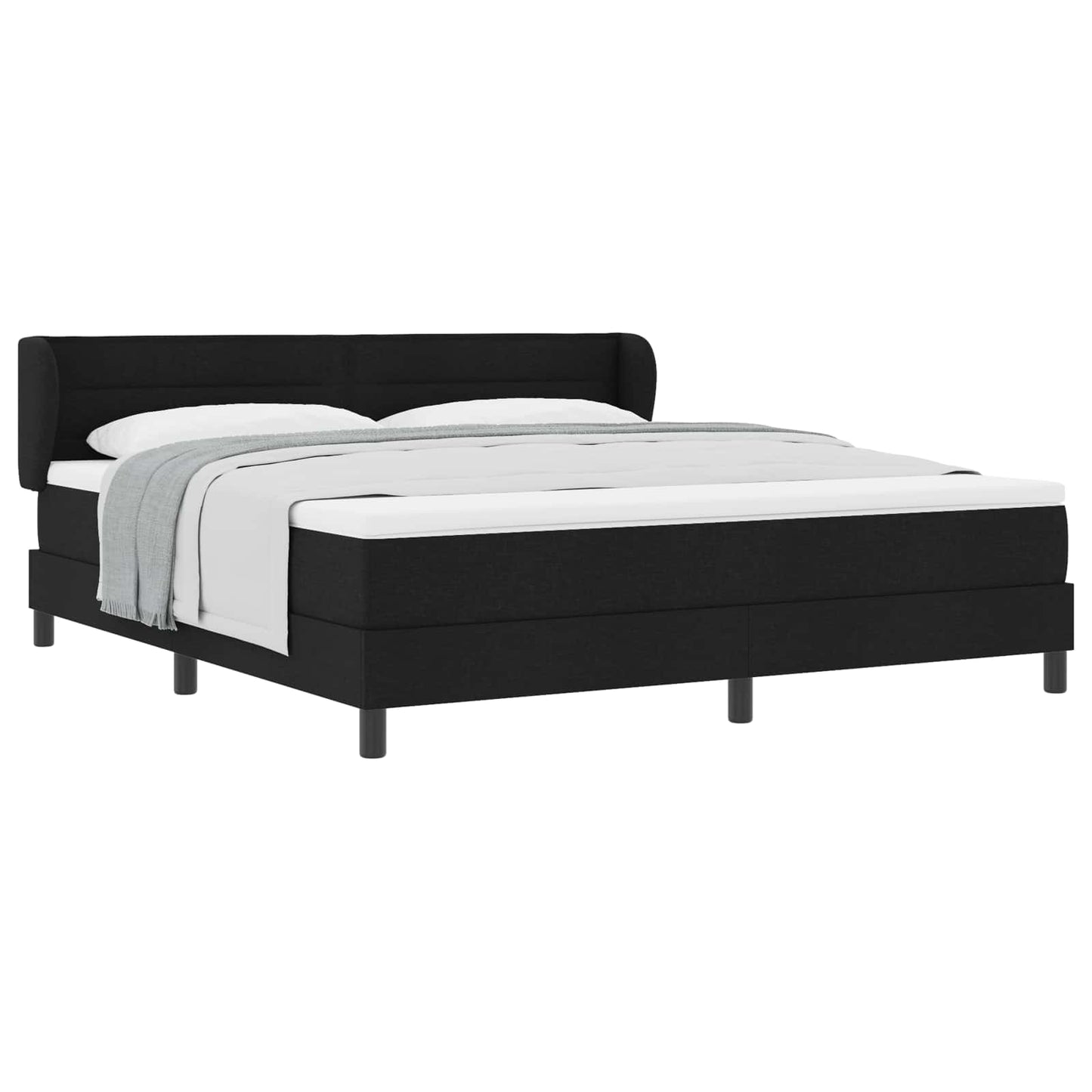 Letto a molle con materasso Nero 180 x 200 cm Tessuto | homemem39