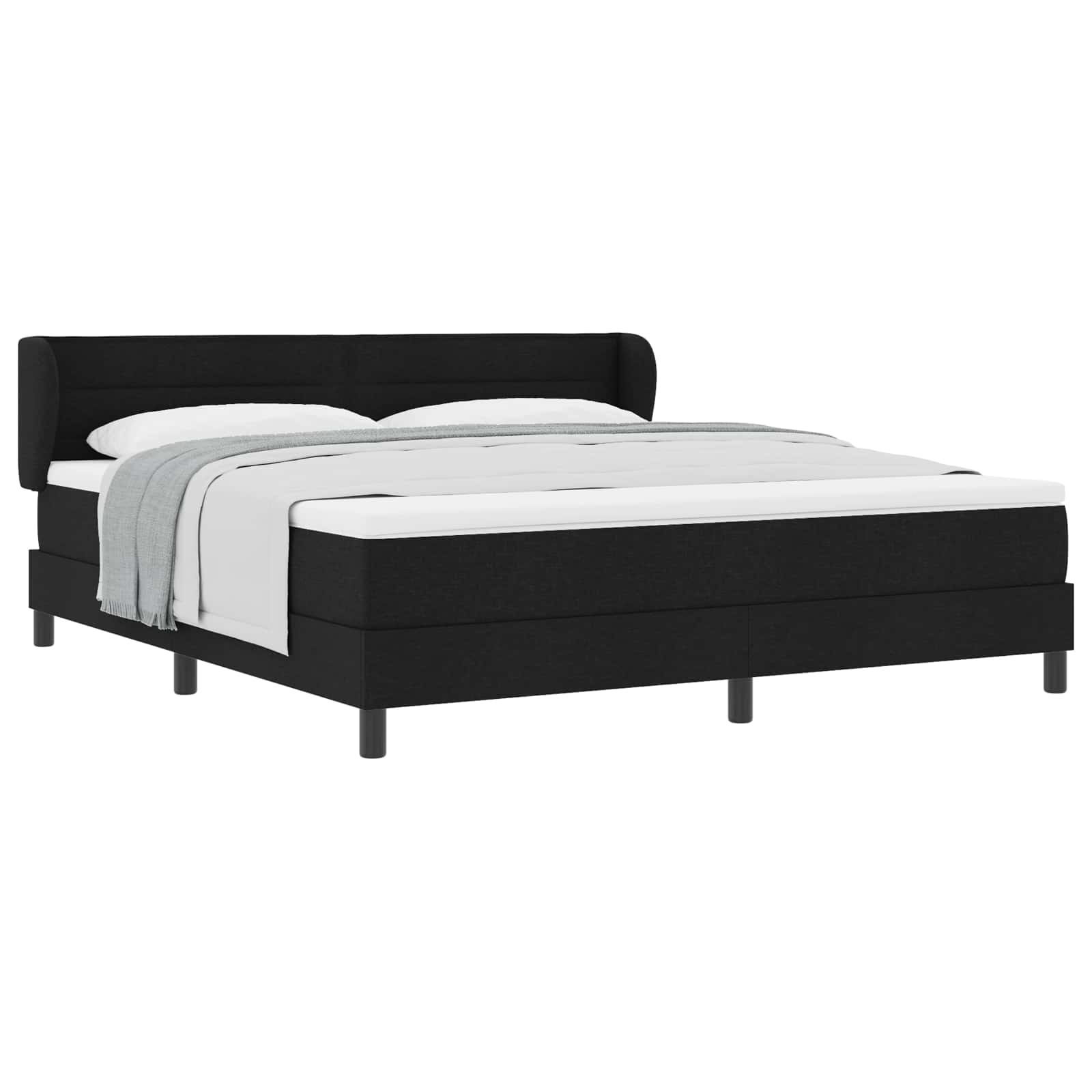 Letto a molle con materasso Nero 180 x 200 cm Tessuto | homemem39