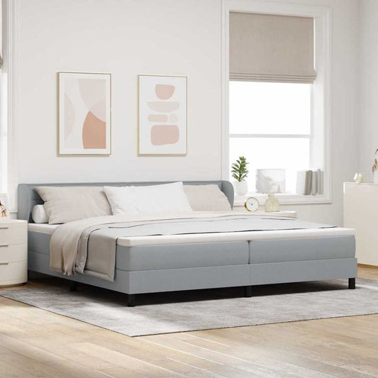 Letto a molle con materasso Grigio chiaro 200 x 200 cm Tessuto | homemem39
