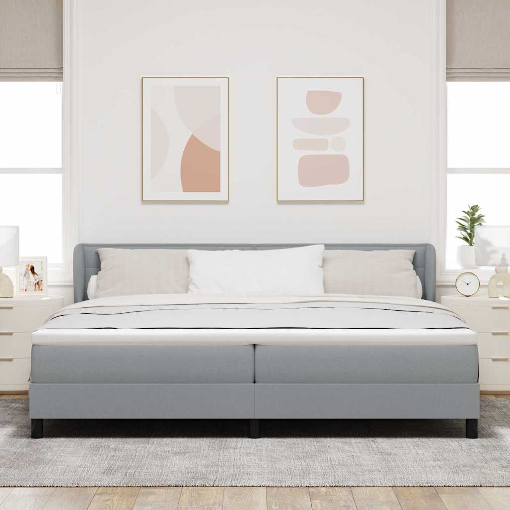 Letto a molle con materasso Grigio chiaro 200 x 200 cm Tessuto | homemem39