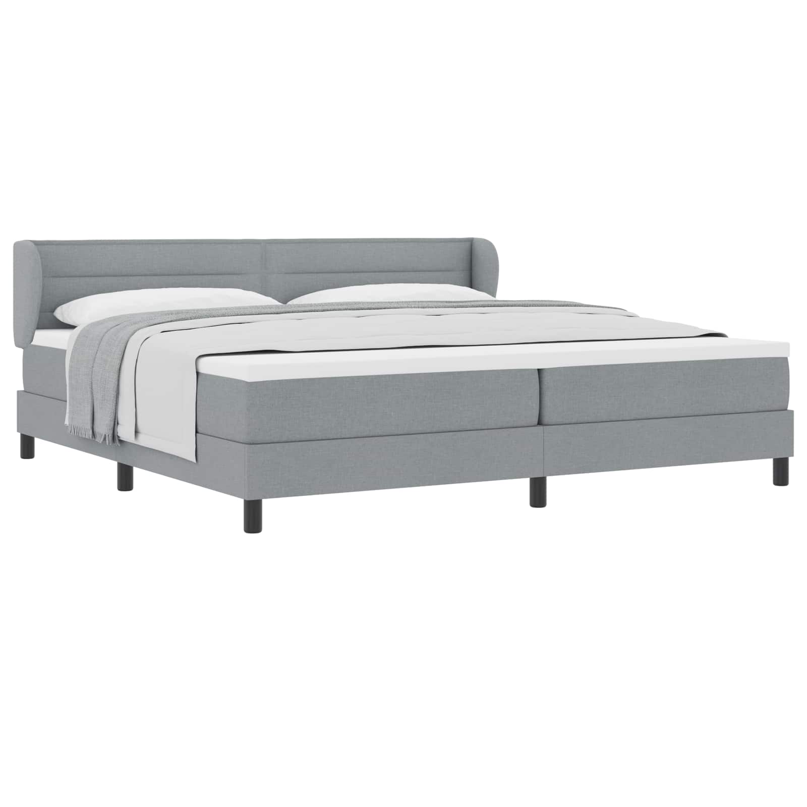 Letto a molle con materasso Grigio chiaro 200 x 200 cm Tessuto | homemem39