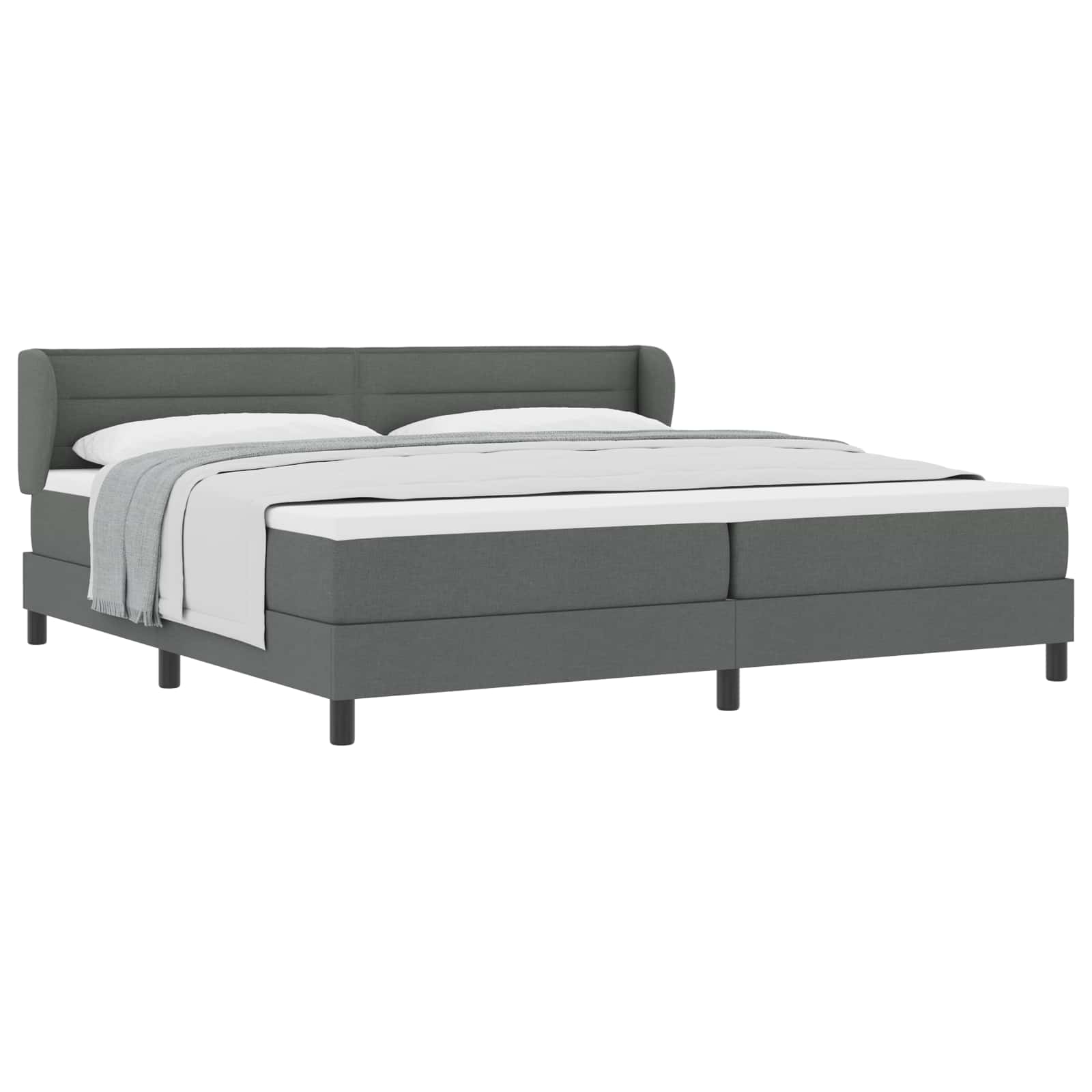 Letto a molle con materasso Grigio scuro 200 x 200 cm Tessuto | homemem39