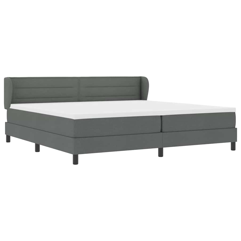 Letto box spring con materasso Grigio scuro 200 x 200 cm