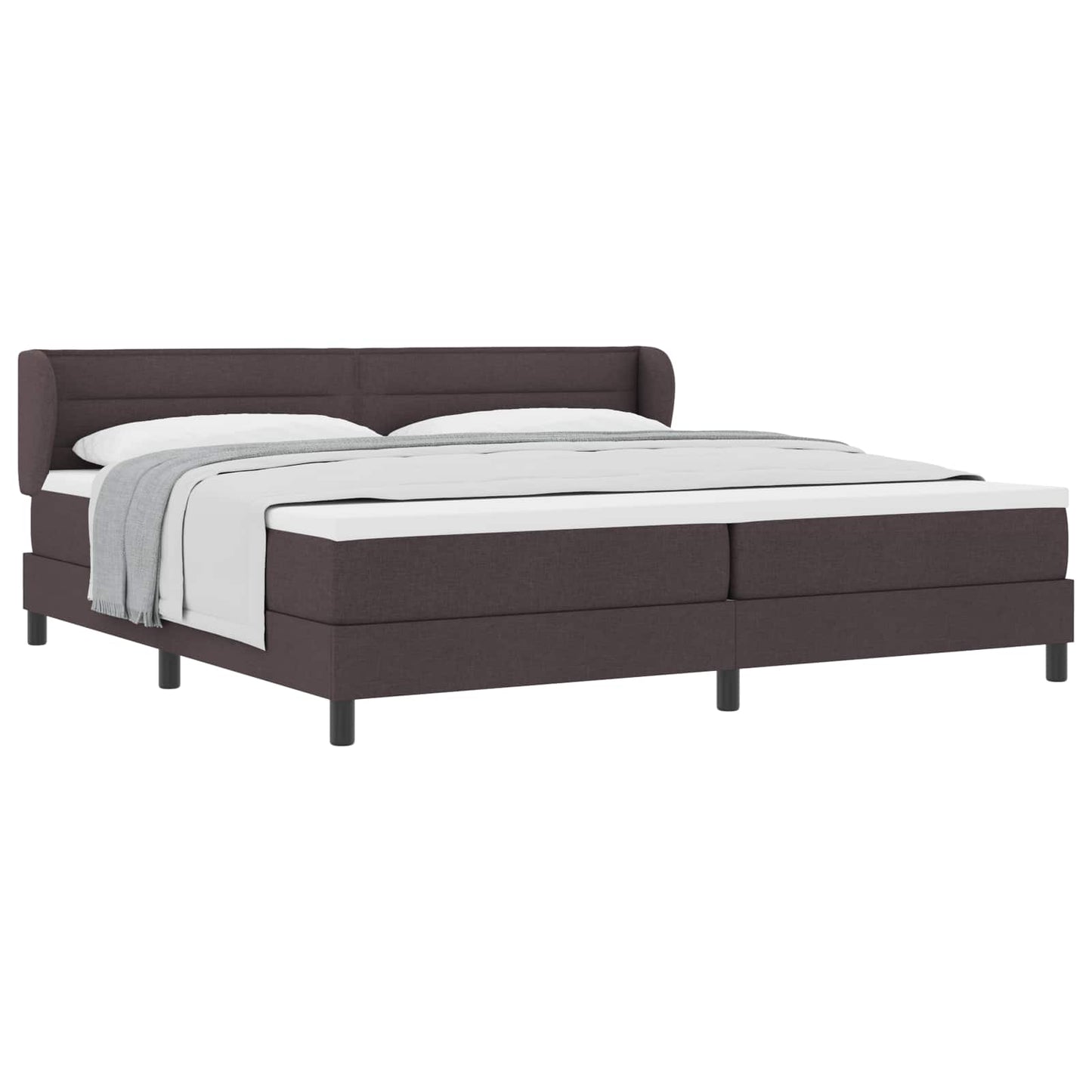 Letto a molle con materasso Marrone Scuro 200 x 200 cm Tessuto | homemem39