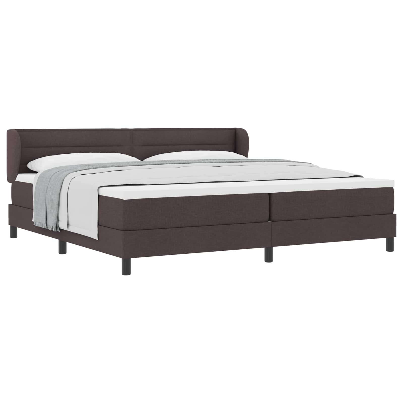 Letto a molle con materasso Marrone Scuro 200 x 200 cm Tessuto | homemem39