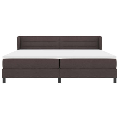 Letto a molle con materasso Marrone Scuro 200 x 200 cm Tessuto | homemem39