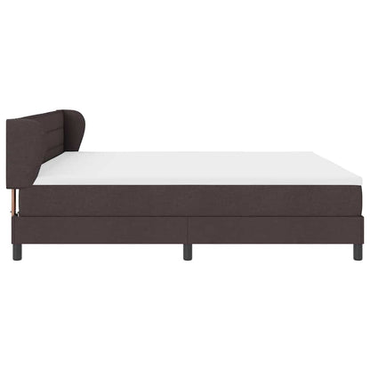 Letto a molle con materasso Marrone Scuro 200 x 200 cm Tessuto | homemem39