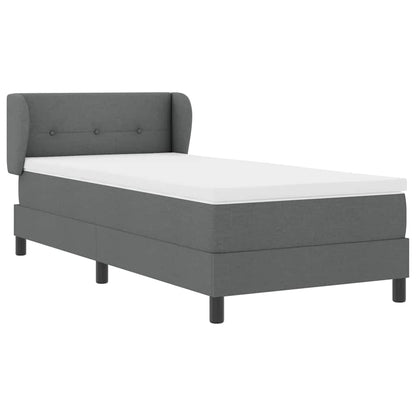 Letto a molle con testiera Grigio scuro 80 x 200 cm Tessuto | homemem39